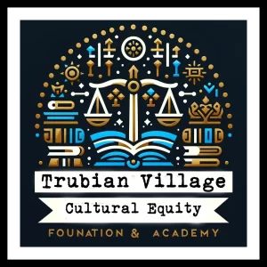 DALL·E 2024-05-31 21.37.33 - Design a logo for the Trubian Village Cultural Equity Foundation & Academy. The logo should reflect cultural diversity, education, and equity. Use col